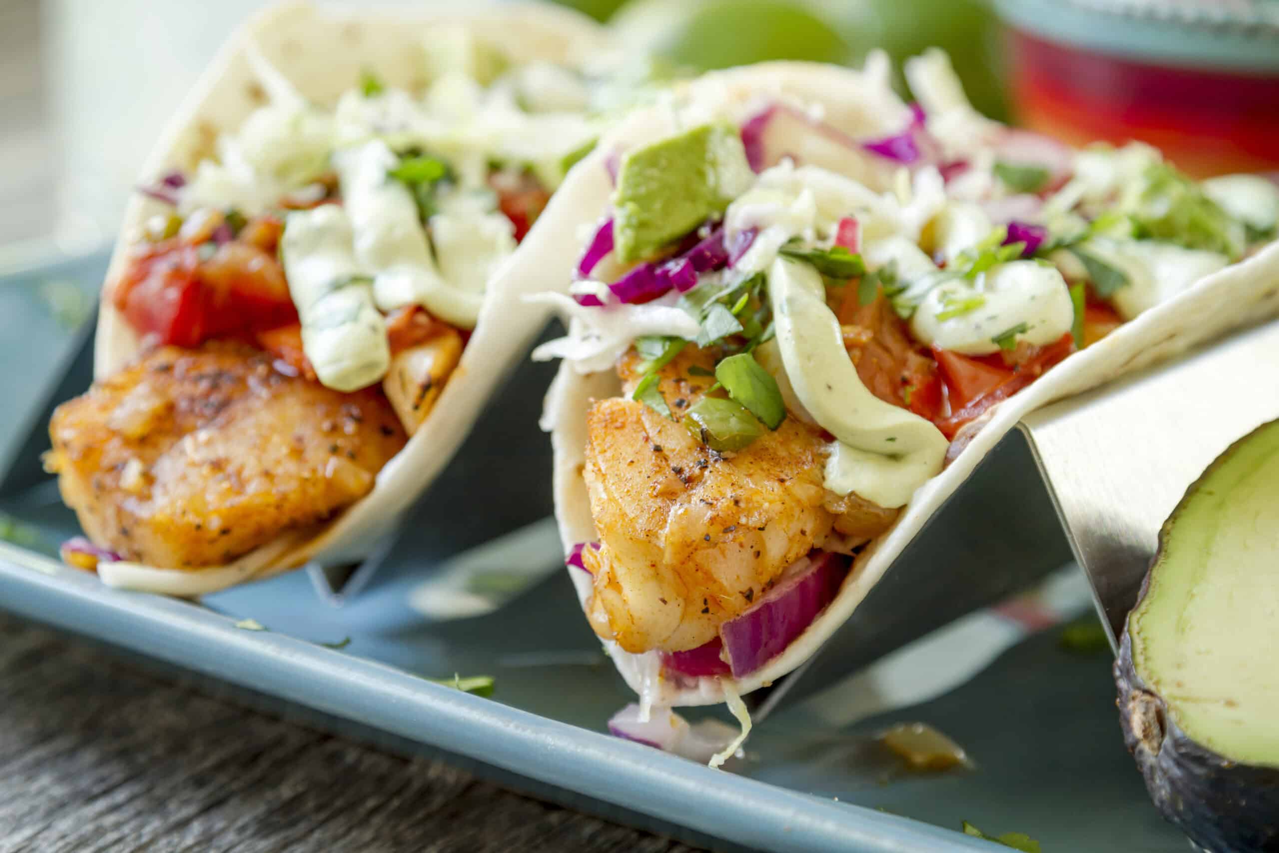Fish Tacos With Corn, Zucchini, and Radish Slaw