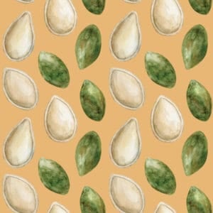 graphic of shelled and unshelled pumpkin seeds